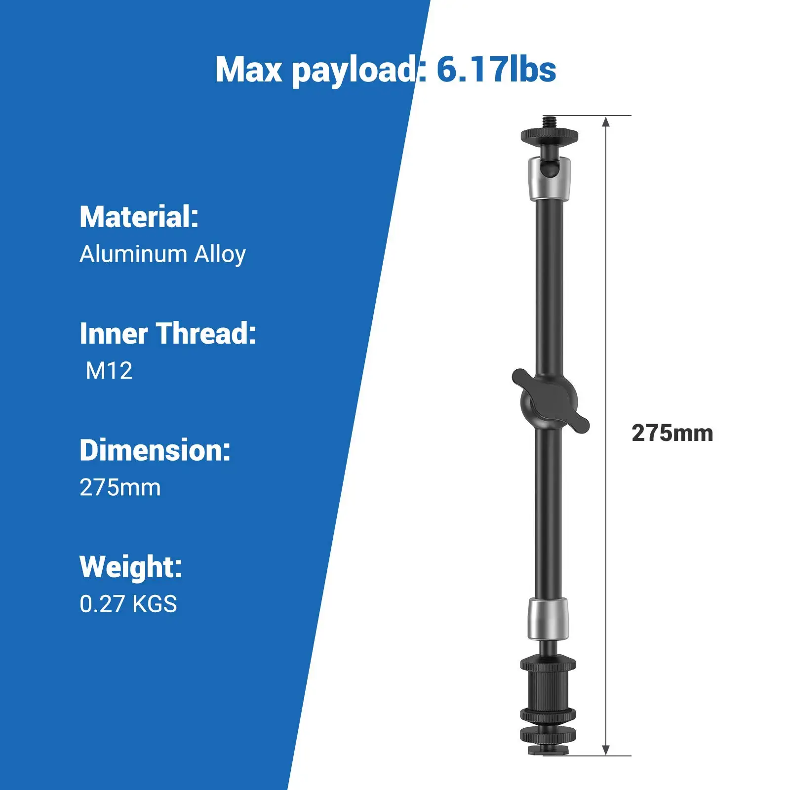 Регулируемый фрикционный шарнирный магический рычаг длиной 11 дюймов с
