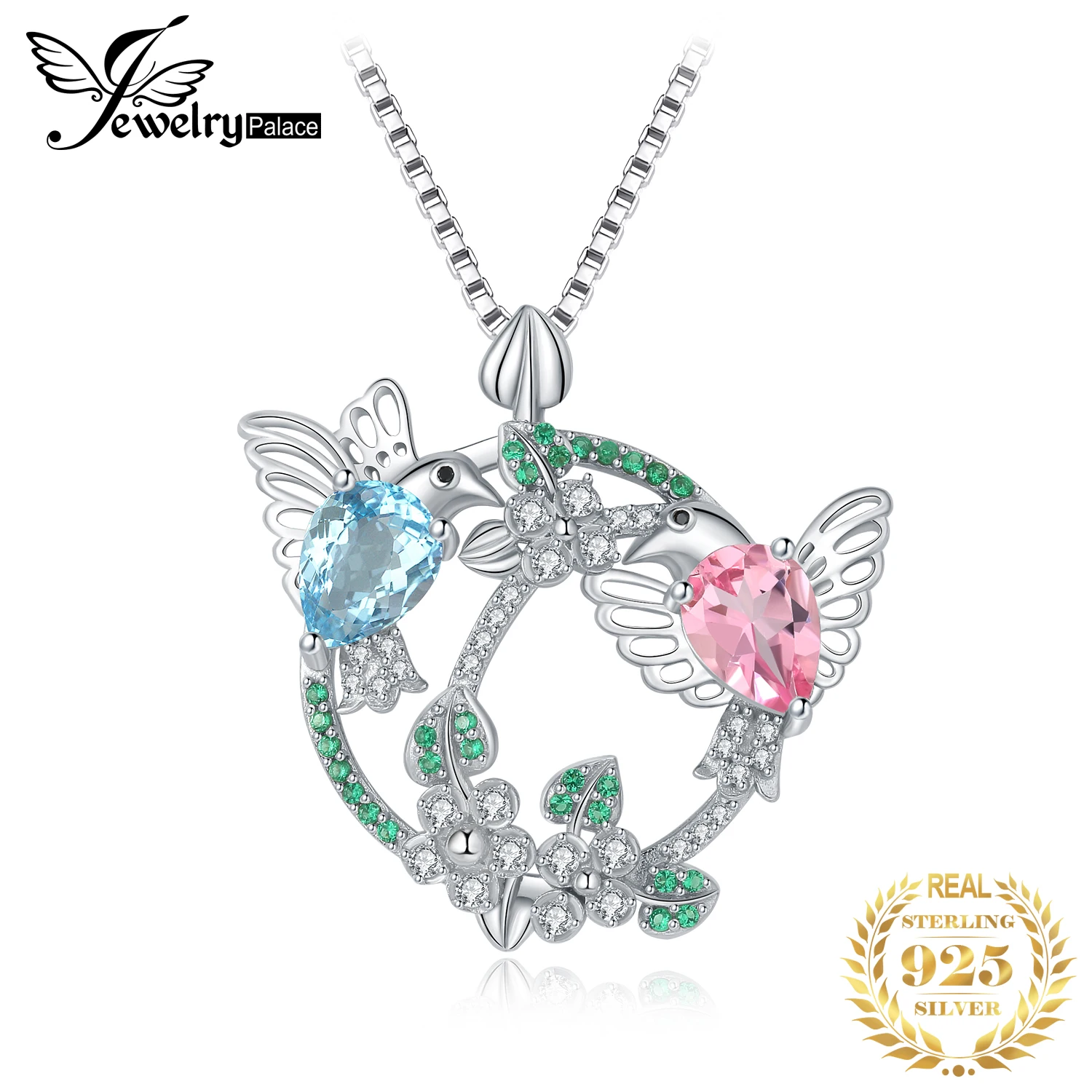 

Подвеска из серебра 925 пробы с натуральным голубым топазом карата Нет цепи