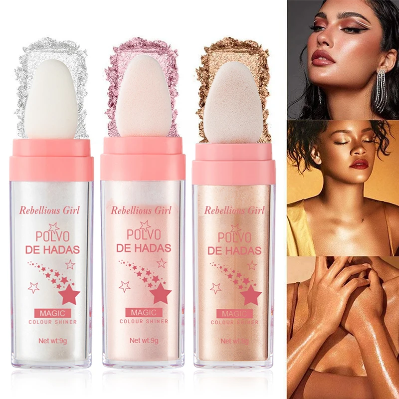 Polvo De Hadas Moonlight Highlighter Powder - Мерцающие Румяна Для Контура Лица И Тела Женщин Стойкий