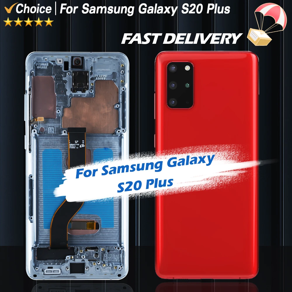 A +++ Экран S20 plus OLED для SAMSUNG Galaxy Plus G985 G985F 5G ЖК-дисплей с рамкой дигитайзер сенсорного
