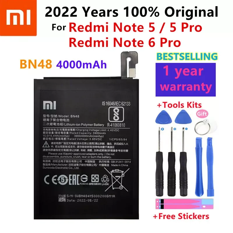 

NEW2023 100% Original New BN48 High Capacity 4000mAh Replacement Battery for Xiaomi Redmi Note 5 Note 6 Pro Batterie Batteries +