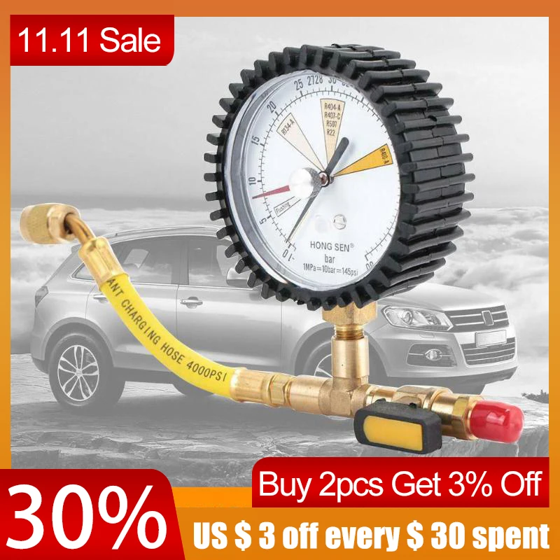 

Автомобильный манометр R134a/R22/R407C/R410A, регулятор Манометр давления азота для кондиционера