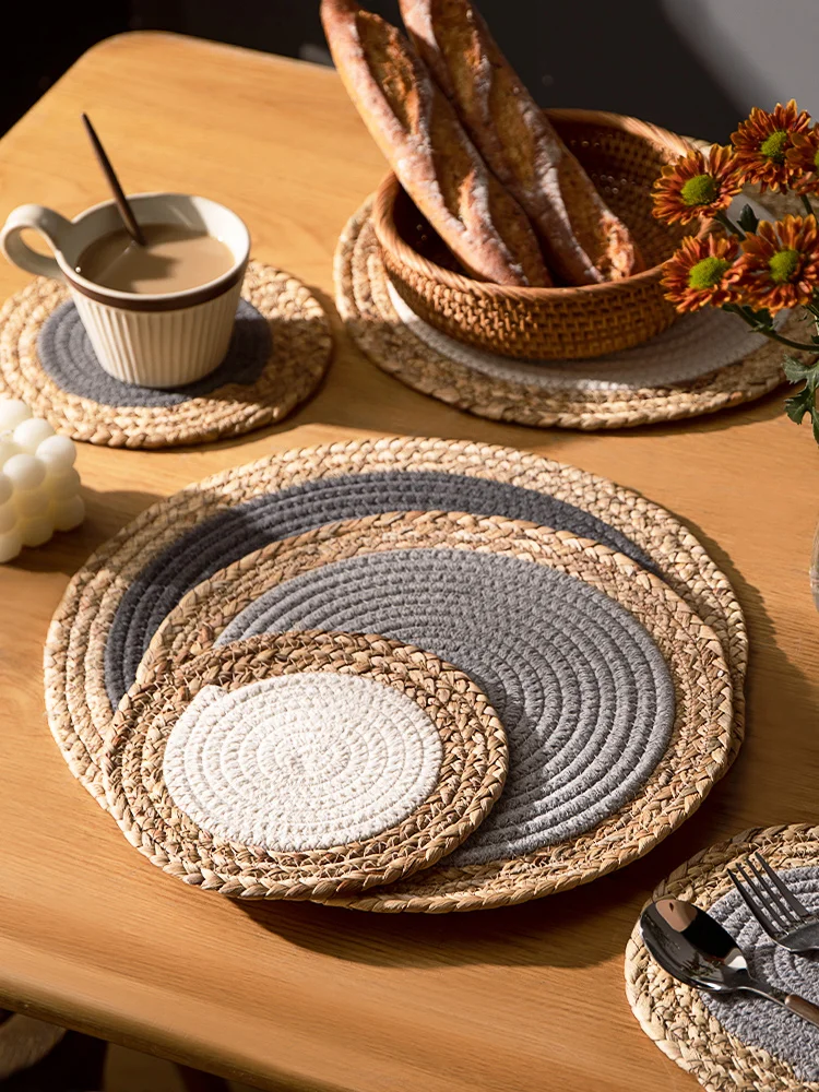 Столовые приборы в японском стиле ретро простые тарелки Коврик Для Сковороды