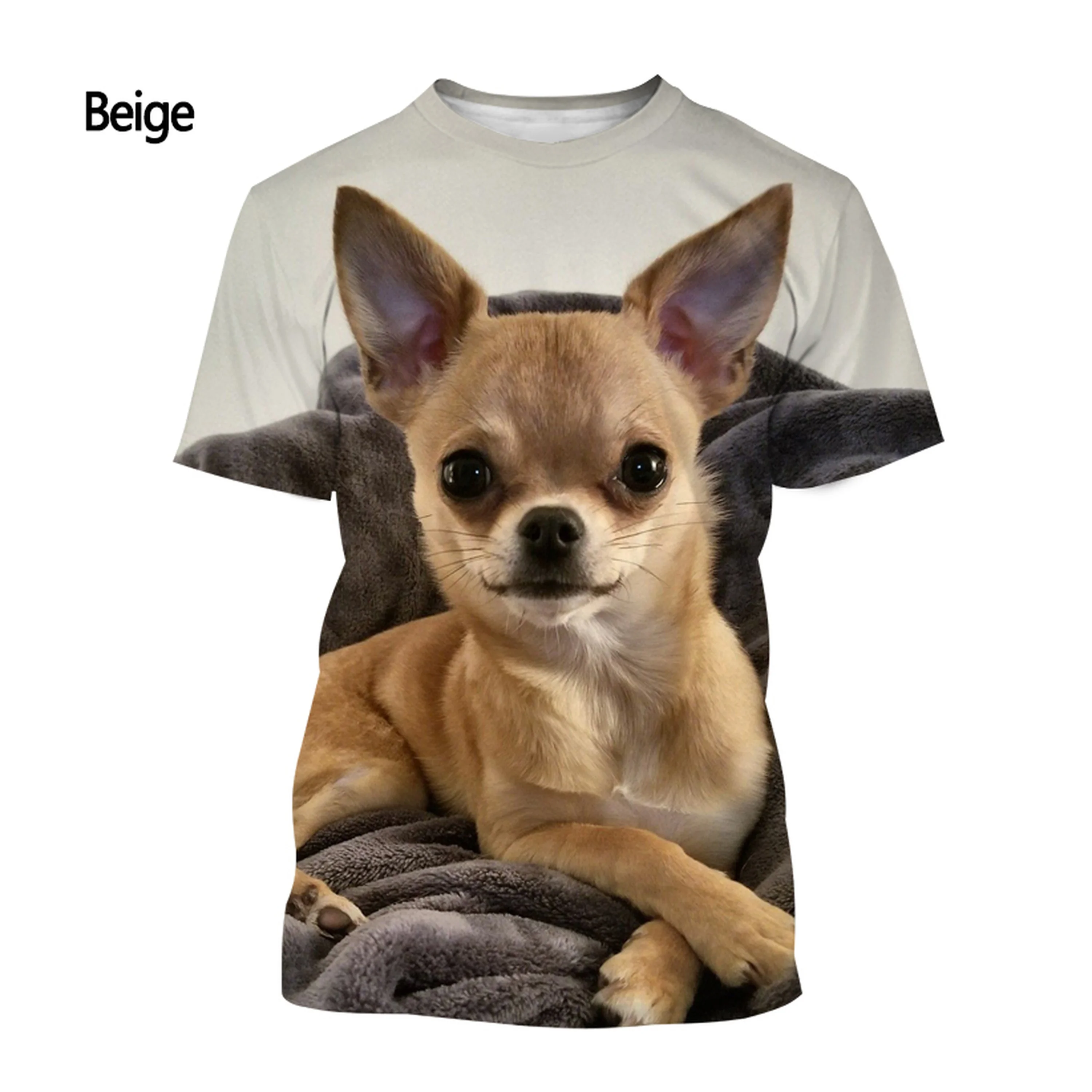 

Summer Fashion Animal Dog Chihuahua 3d Printed T-shirt Men and Women Casual Short-sleeved Cute Dog Shirt Shirt