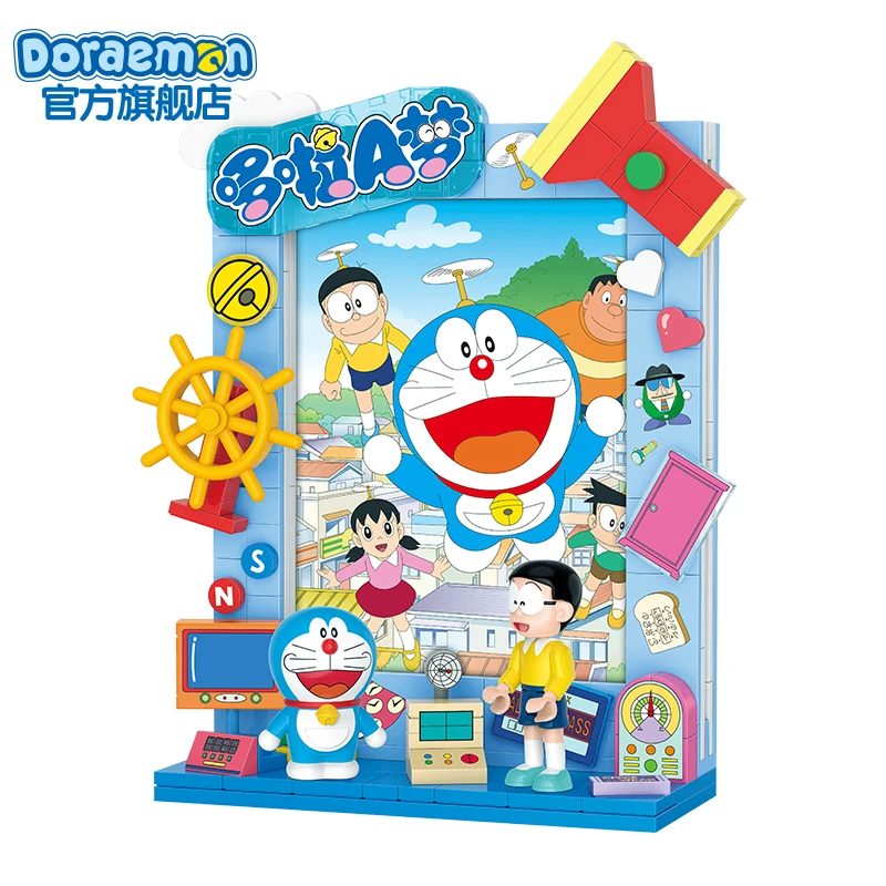 Doraemon синяя жирная фоторамка на холодильник наклейка игрушки строительные блоки
