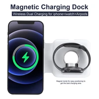 15w magnetic wireless charger 3 in 1 stand foldable for iphone 13 12 proairpod pro 3iwatch 7 6 portable fast chargers 2022 new