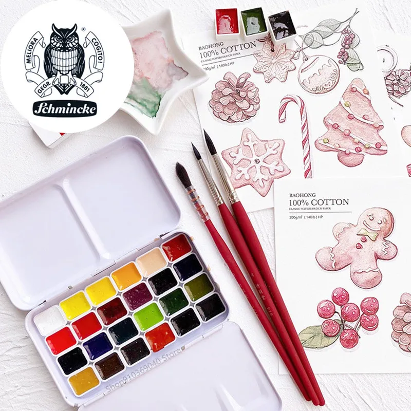 

College-level Watercolor 24 Colors 1ML Paint Sub-pack Portable Watercolor Metal Box Painter Painting Art Supplies