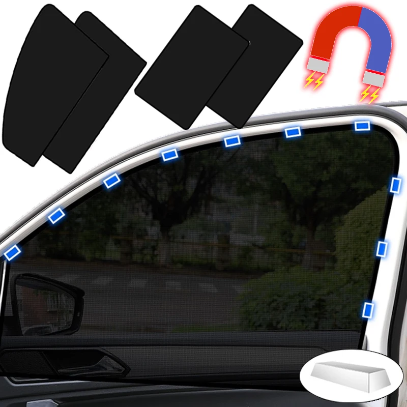 

1/2PCS Strong Magnets Car Side Window Sunshades Blackout Heat Insulation Sun Protection Curtain Window Film Modeling Accessories