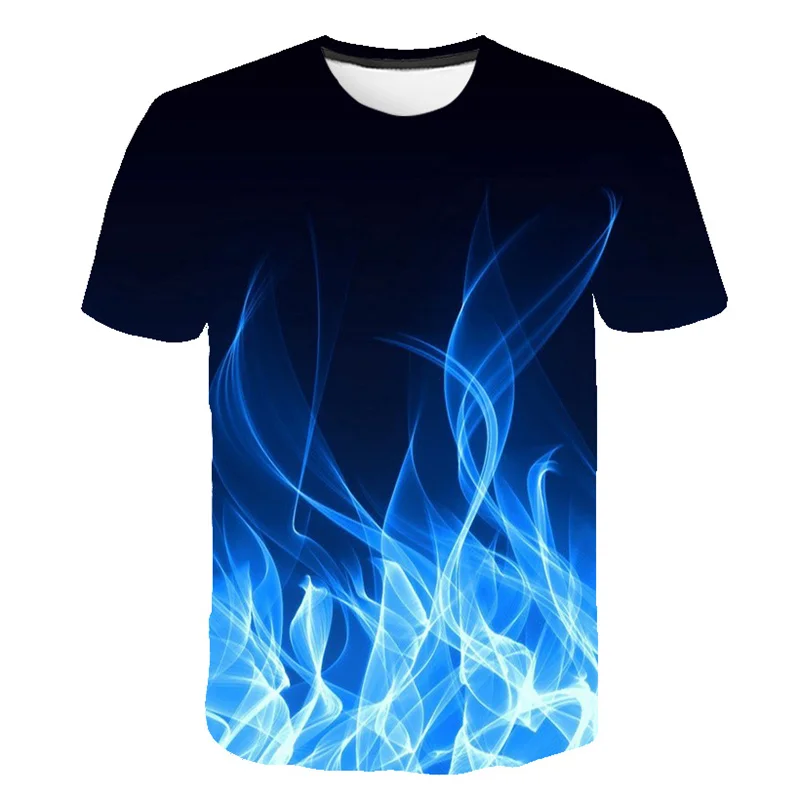 

Men's T-Shirt Personality O Neck Casual Top 3D Printing Fashion Flame