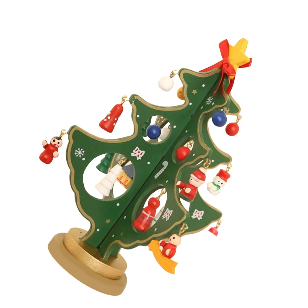 

New Christmas Tree DIY Wooden Table Decoration Home Ornaments 21CM