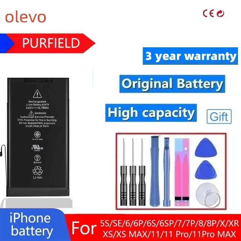

Аккумулятор для телефона OLEVO, сменный аккумулятор большой емкости для iPhone 7, Apple SE 6 7 8 Plus X Xr Xs Max 11 12 13 PRO