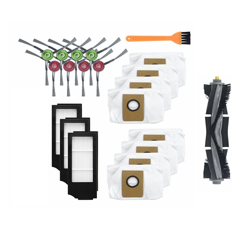 

Запчасти для робота-пылесоса ECOVACS DEEBOT X1 TURBO X1 OMN, основная щетка, боковая щетка, фильтр НЕРА, мешки для пыли, 21 шт.