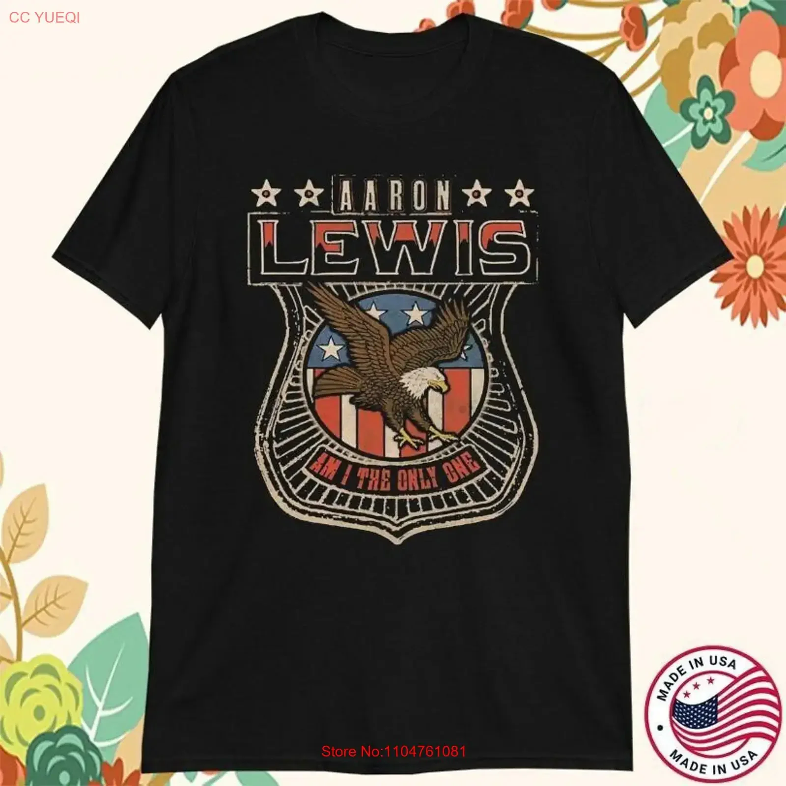 Фото Редкие винтажные футболки с принтом Aaron Lewis Am I The Only One Eagle, мягкие, дышащие, эластичные, удобные, в стиле стритвир. №1