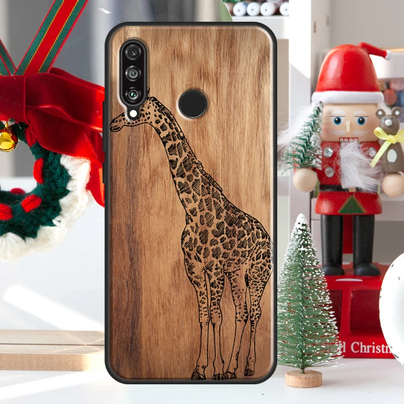 Фото Чехол из натурального бамбукового дерева с животным принтом для Huawei Nova 12i 11i 8i 12s Y73 Y72 Y61 Y91 Y90 Y70 Y60 9 10 SE P60 Pro P30 P40 Lite №4