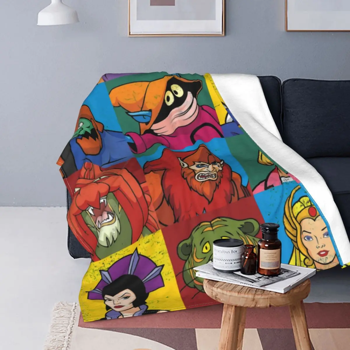 

He-Man Masters Of The Universe Blankets Soft Flannel Winter Beast Throw Blanket for Couch Outdoor Bedding Skeletor She-Ra