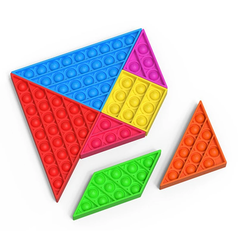 

7pack Jigsaw Fidget Toy Set Colorful Silicon Bubble Simple Dimple Sensory Toys Adult Antistress Children Educational Game Gifts