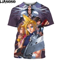 liasoso new fashion anime final fantasy vii t shirt menwomen 3d print t shirts harajuku summer tops game daily streetwear shirt
