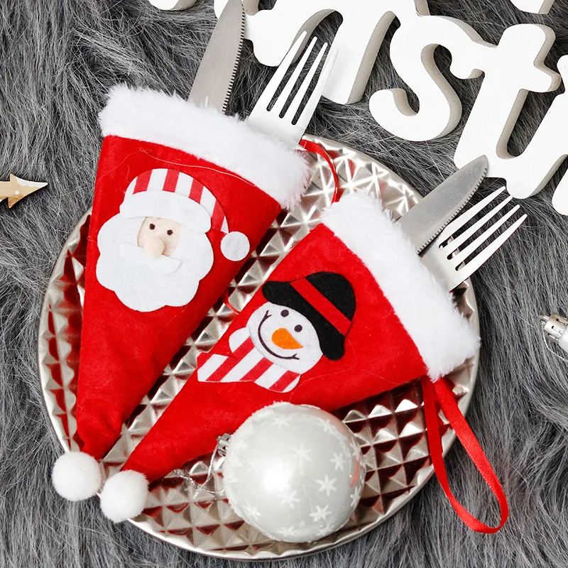 

Christmas Decorations, Christmas Table Layout Supplies, Tableware Bags, Creative Christmas Knife and Fork Sets