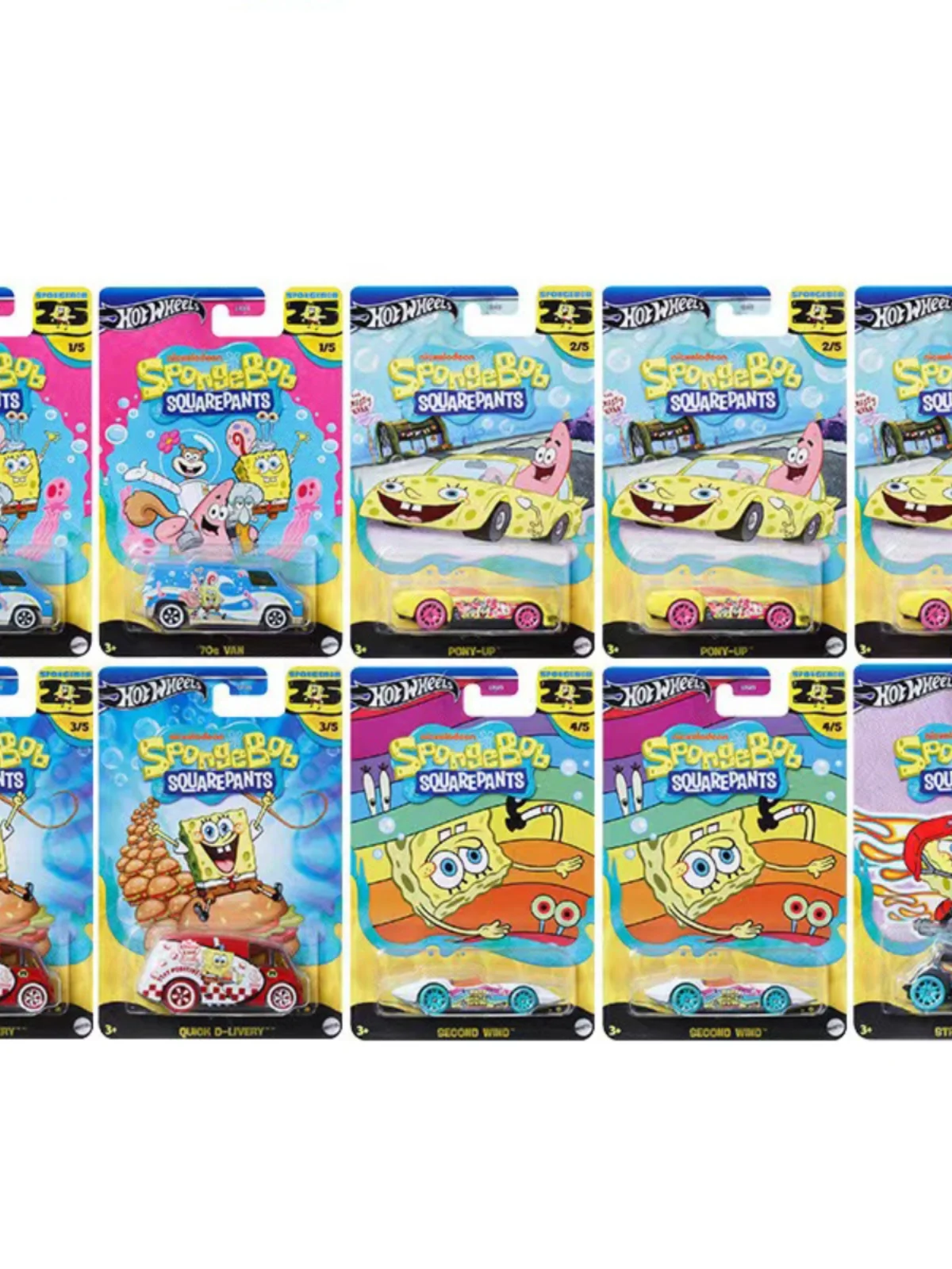 Набор Mattel Supercar Hot Wheels коллекционные игрушки Easy Model Hotwheels Губка Боб Квадратные