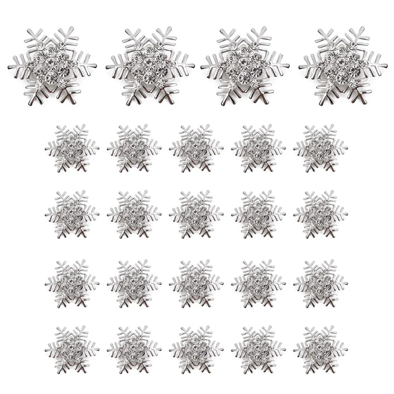 

24 Pack Napkin Rings Silver Snowflake Napkin Holder For Christmas Thanksgiving Wedding Family Gatherings Table Decor