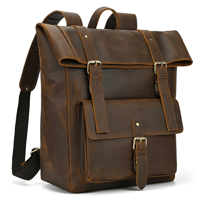 Man Backpack For Travel High Capacity Women Handbag Genuine Leather Backpack For Men 16 Inch Computer Bag 2022 New  Student Bag