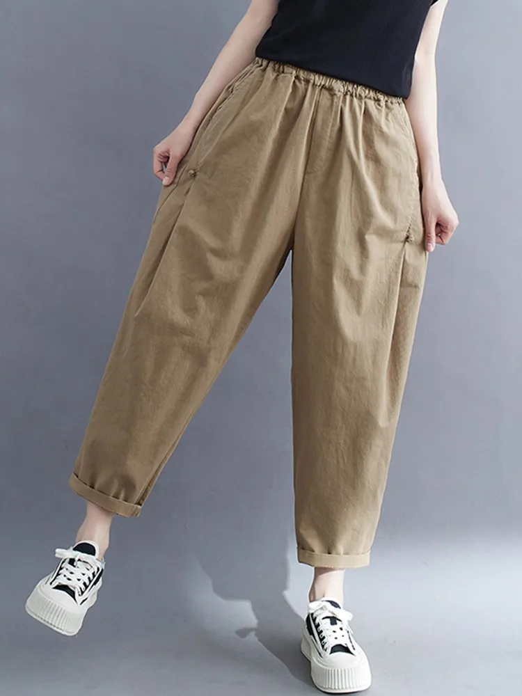 Женские повседневные шаровары Новое поступление 2022 однотонные универсальные