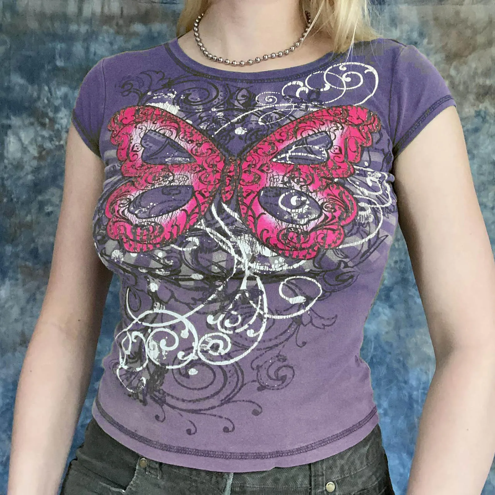 

T Shirts for Women Long Sleeve Cotton Women Vintage Graphic Print Short Sleeve Crop Top O Neck Tshirts Black T Shirts for Women