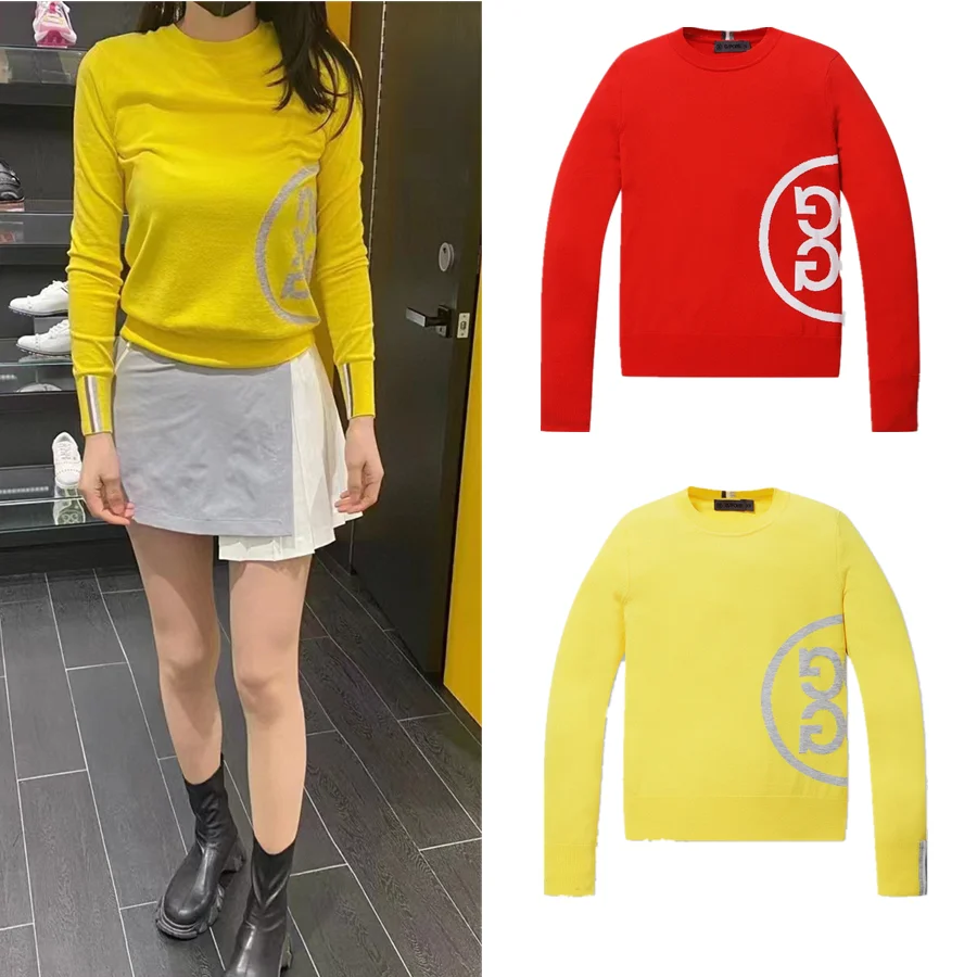 

Spring and Autumn 2022 new golf ladies knitted sweater long sleeve wool soft and delicate close-fitting youth beautiful color