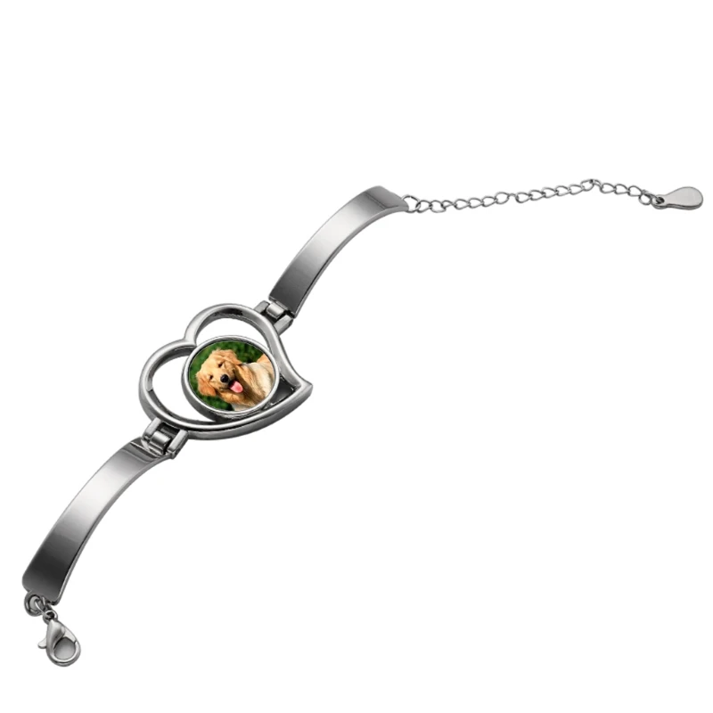 

Diy Jewelry Making Sublimation Blank Round Shape Bracelets Pendants Gifts for DIY ID Name Tags