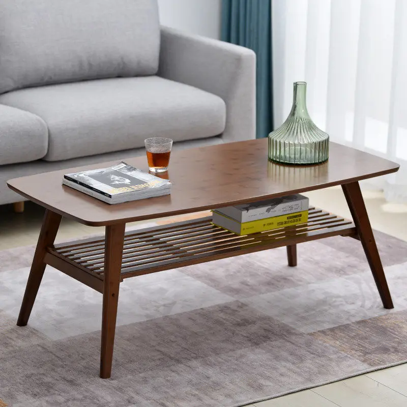 

Nordic coffee table simple modern living room tea table European solid wood creative bamboo small machine home طاولة قهوة