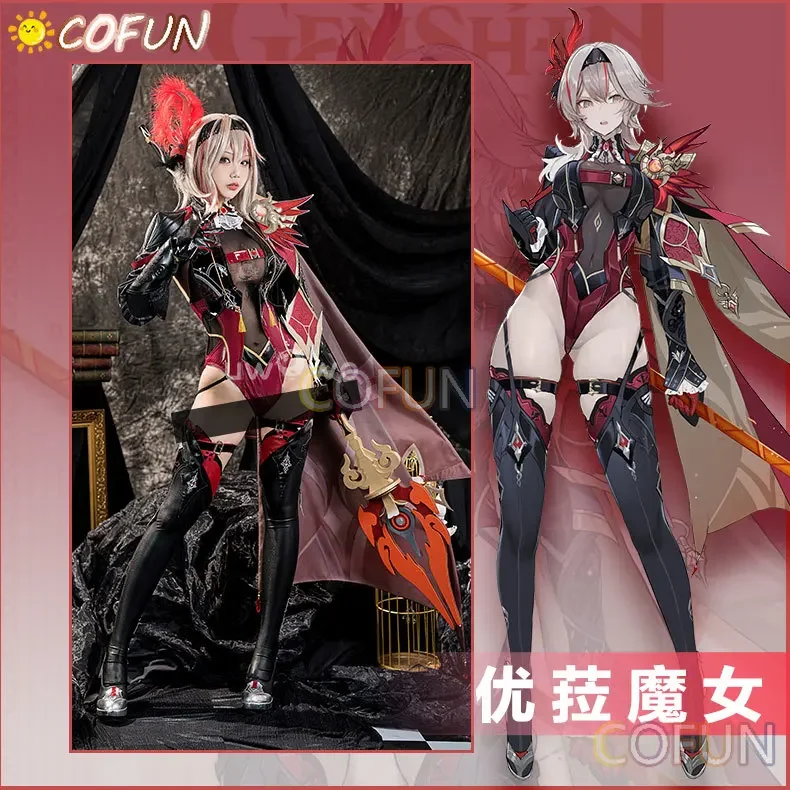 COFUN Эксклюзивный Succubus Eula Косплей Genshin Impact Ver. Костюмы на Хэллоуин размер S-3XL