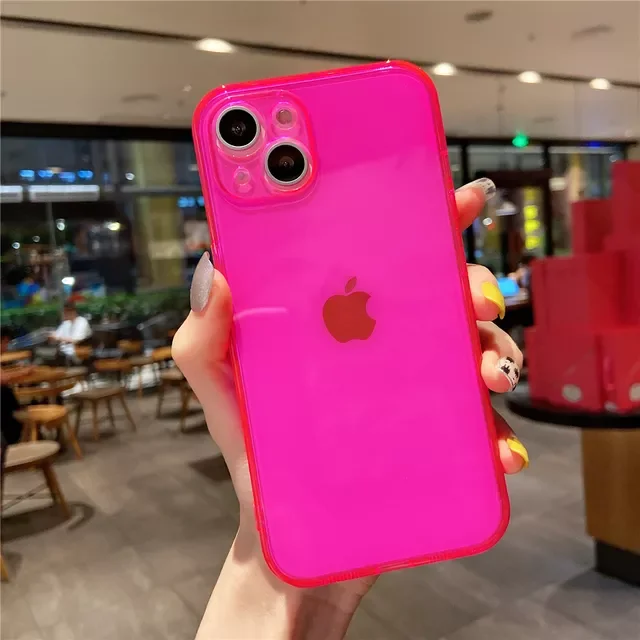 

Factory Direct Selling For iPhone 13 12 11 Pro Max XS SE 2 XR X 6 6S 7 8 Plus Cute Candy Color Slim Soft Silicone Gel Cover Neon