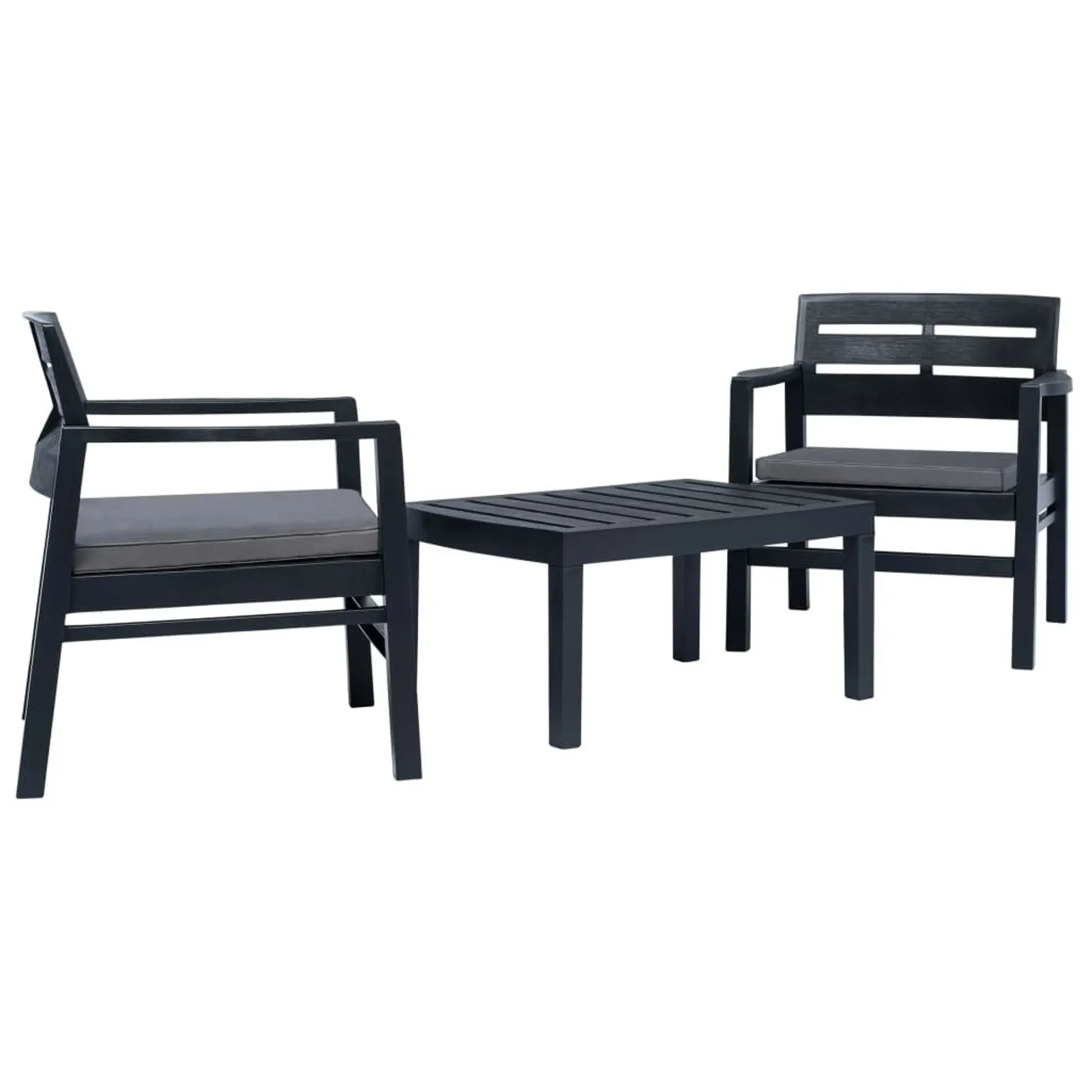 

3 Piece Garden Lounge Set Plastic Anthracite