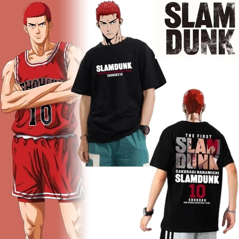

Slam Dunk T-Shirt Anime Figure Sakuragi Hanamichi Kaede Rukawa Oversize Cotton Short Sleeve Tee Clothing Casual Streetwear
