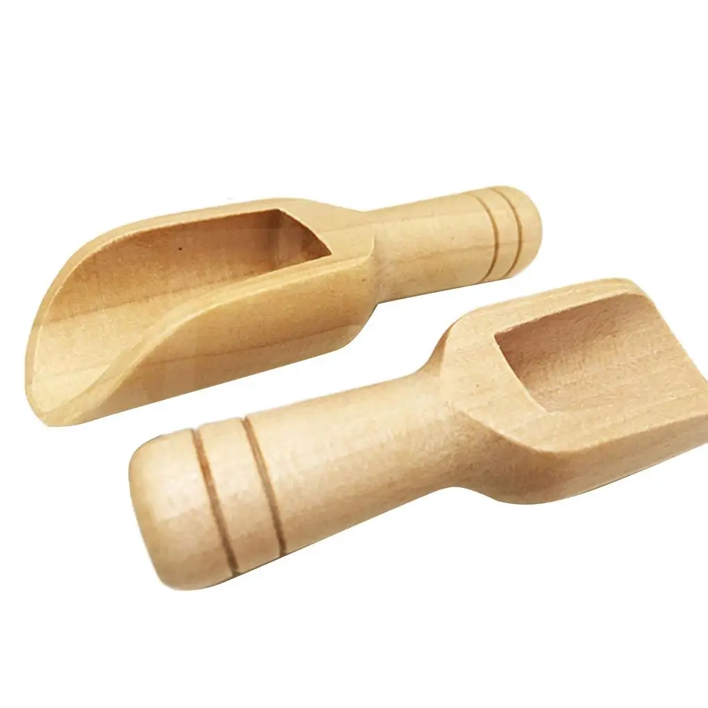 

3PC Mini Wooden Scoops Bath Salt Spoon Candy Scoops Coffee Tea Scoops Knotless And Durable Dinnerware Kitchen Utensils
