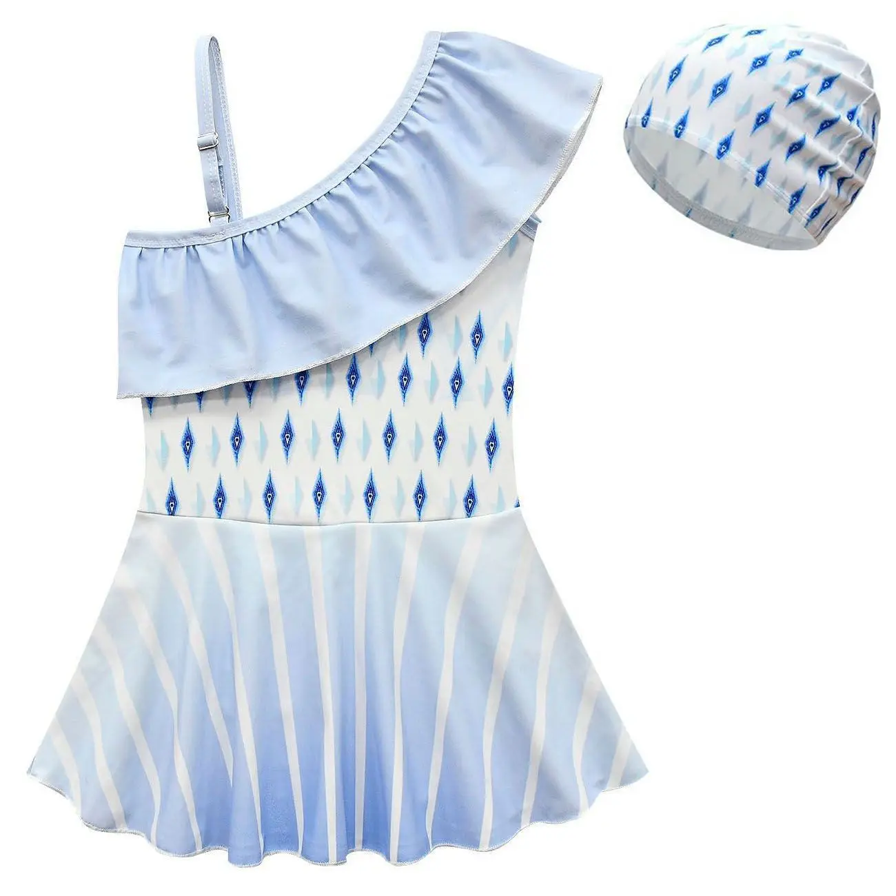 

Girl Ruffle Sleeve One-Piece Swimwear Girls Swimsuit Bathing Beach Costume Kid Clothes Sets