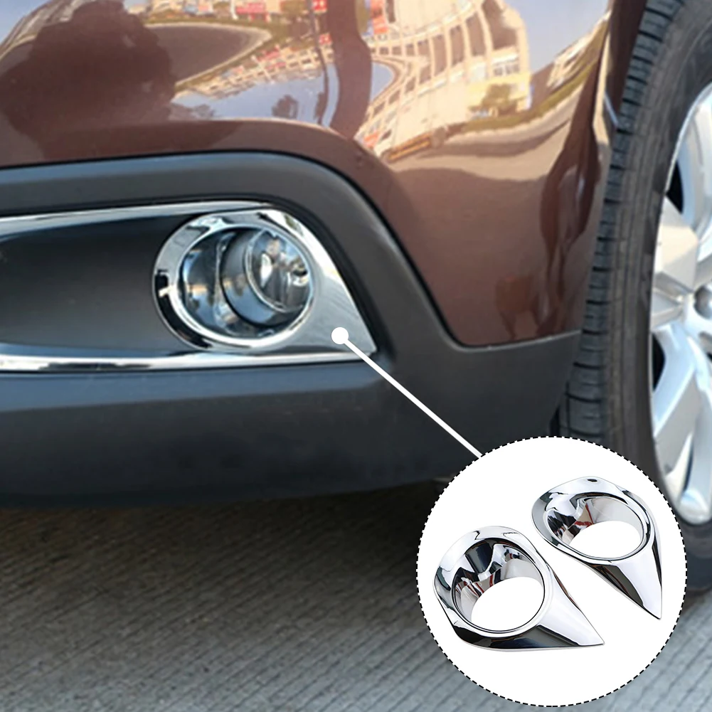 

Для Peugeot 2008 2014-2019 автомобильные аксессуары 2 шт. Стайлинг автомобиля Хромированная передняя Левая Правая противотуманная фара рамка крышка отделка украшение