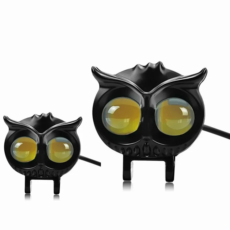 

Motorcycle Headlight LED Spot Light White Yellow Driving Lamp Dual Color Owl Headlights For Street Bike Car ATV Auto Accessories
