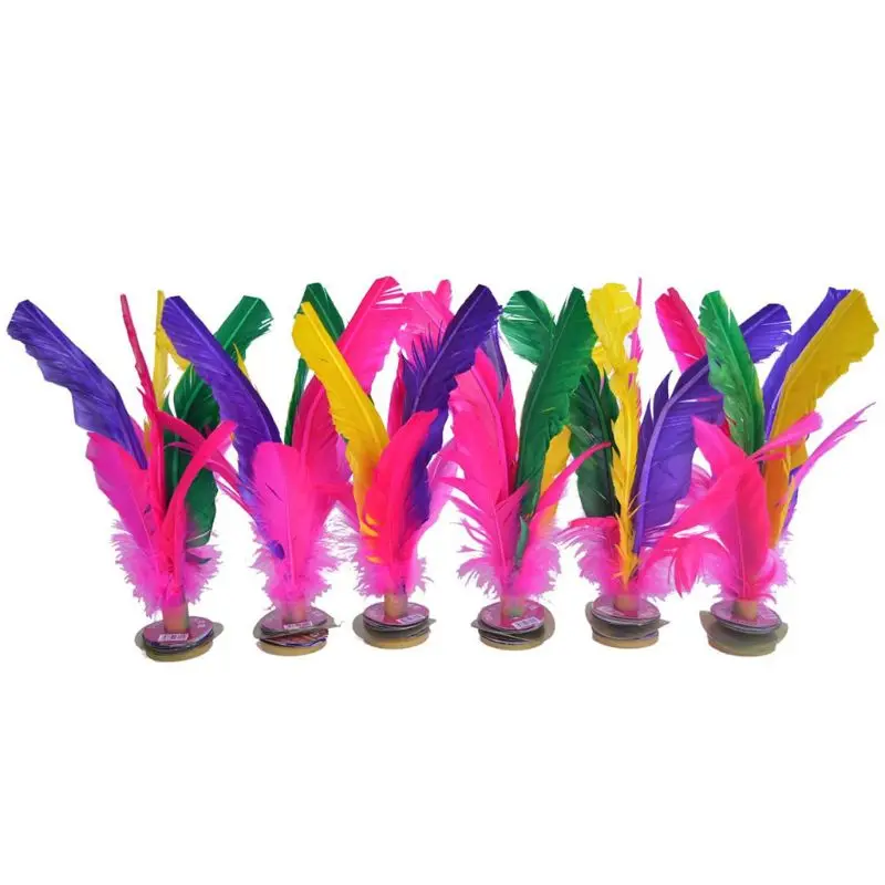 

Sports Outdoor Chinese Colorful Jianzi Foot Recreation and fitness Feathers Kick Shuttlecock indoor Toy Games 6pcs
