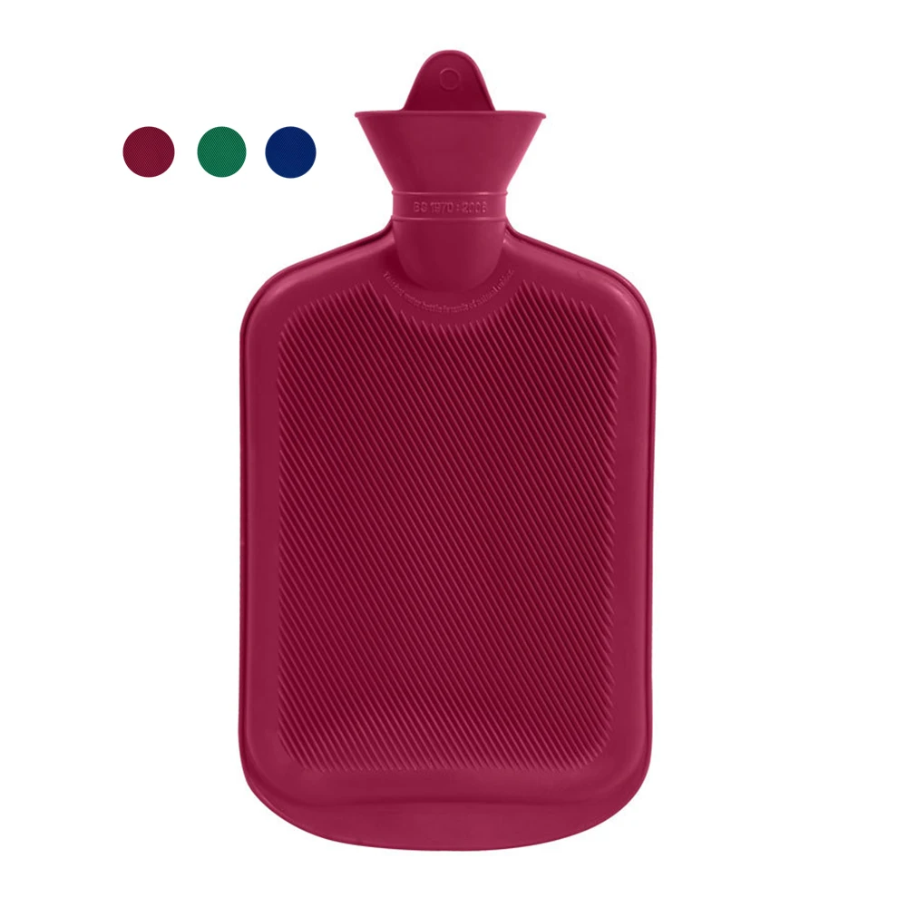 

Hot Water Bottles 2 Liter Natural Rubber BPA Free Durable Hot Water Bag for Hot Compress Heat Therapy Pain Relief Heating Pad