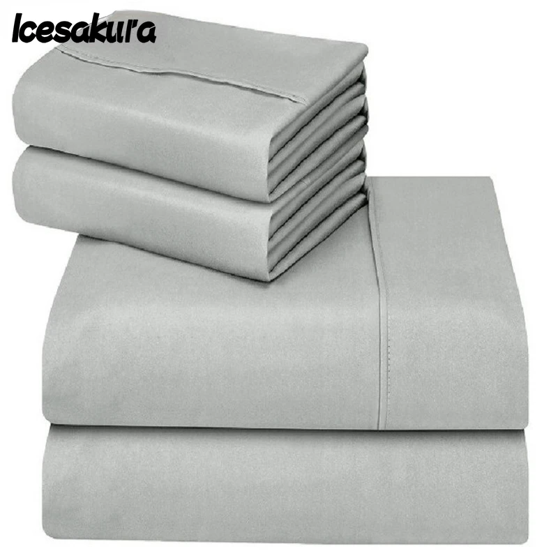 

Home Textiles Plain Bed Sheet Set Sheet & Pillowcase Sets Fitted Sheet Full Sheet Sets Queen Size Hotel Luxury Bed Sheets