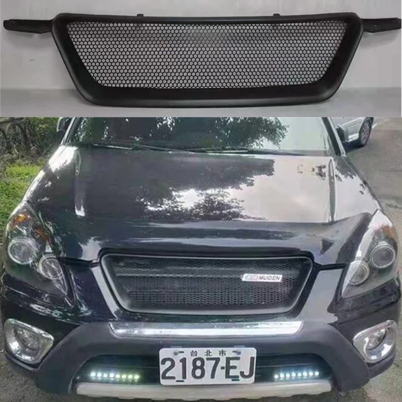 

For Old Honda CRV Real Carbon Fiber Car Grille Accessories Front Bumper Splitter Grills Body Kit 2005 2006 Year
