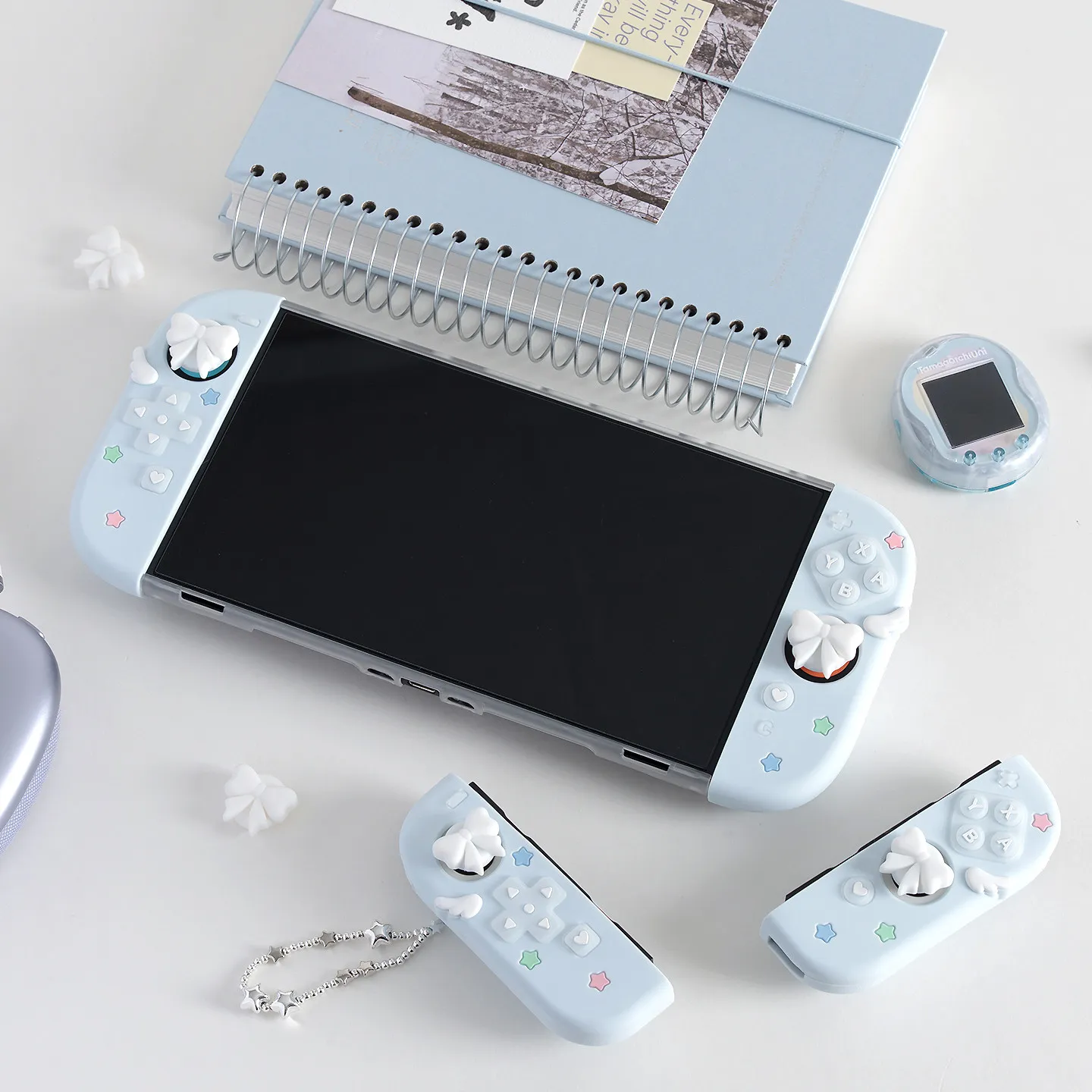 Фото Милый защитный чехол Ns2 Oled Star Bow Wing для Nintendo Switch Switch Oled Ns, мягкий силиконовый чехол для контроллера Joy Con №2