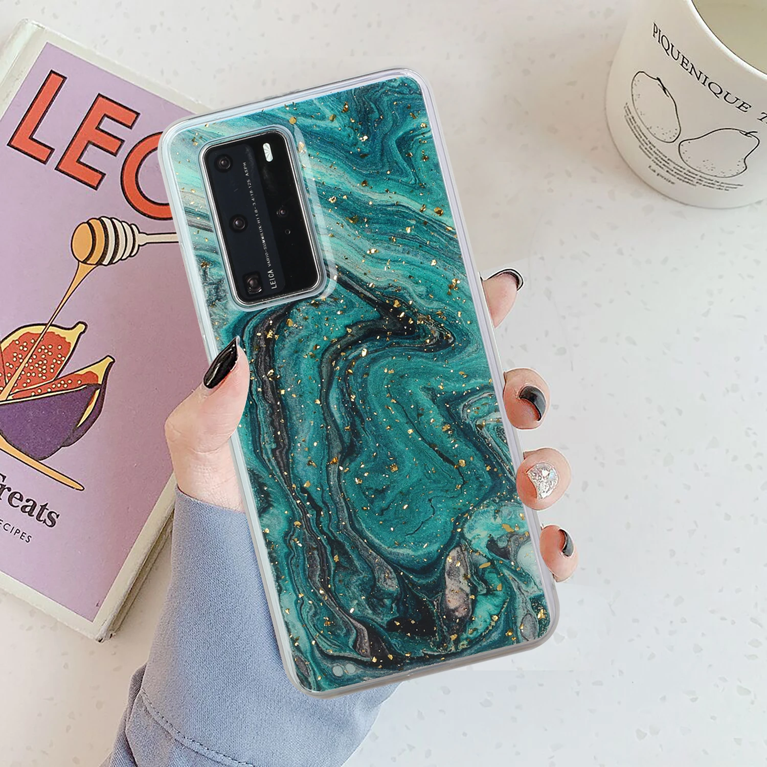 

Colourful Marble Pattern Shockproof Phone Case For Huawei Mate 20 30 P30 P40 Lite Pro Plus Capa Soft Silicon Protection Cover