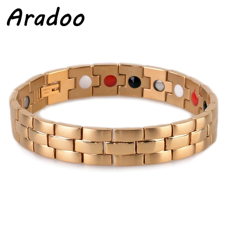

Titanium Steel Minimalist Lattice Bracelet 4in1 Negative Ion Anti-radiation Germanium Antioxidant Weight Loss Energy Bracelet