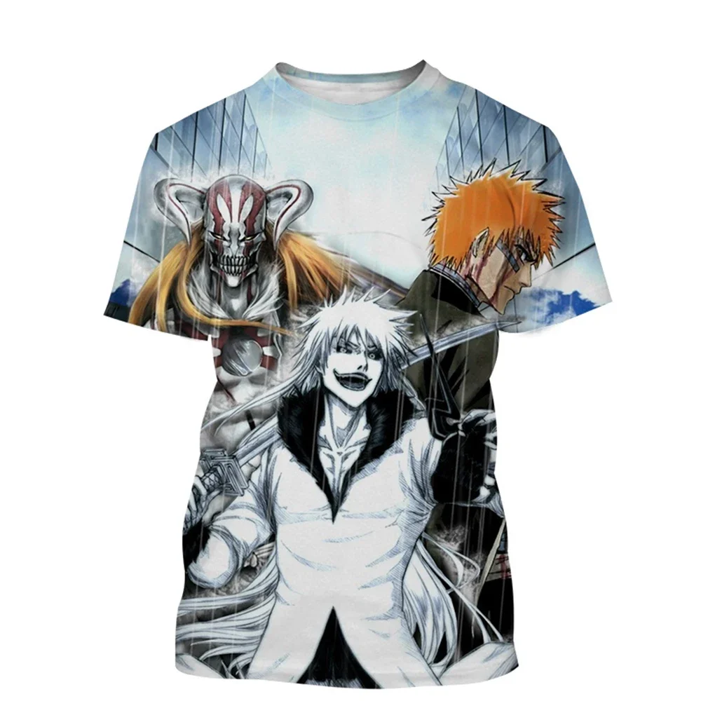 T-shirt Casual Stampata in 3D Nuova Moda Donna/uomo Girocollo Anime Giapponese Kurosaki Ichigo Hip-hop Manica Unisex Co