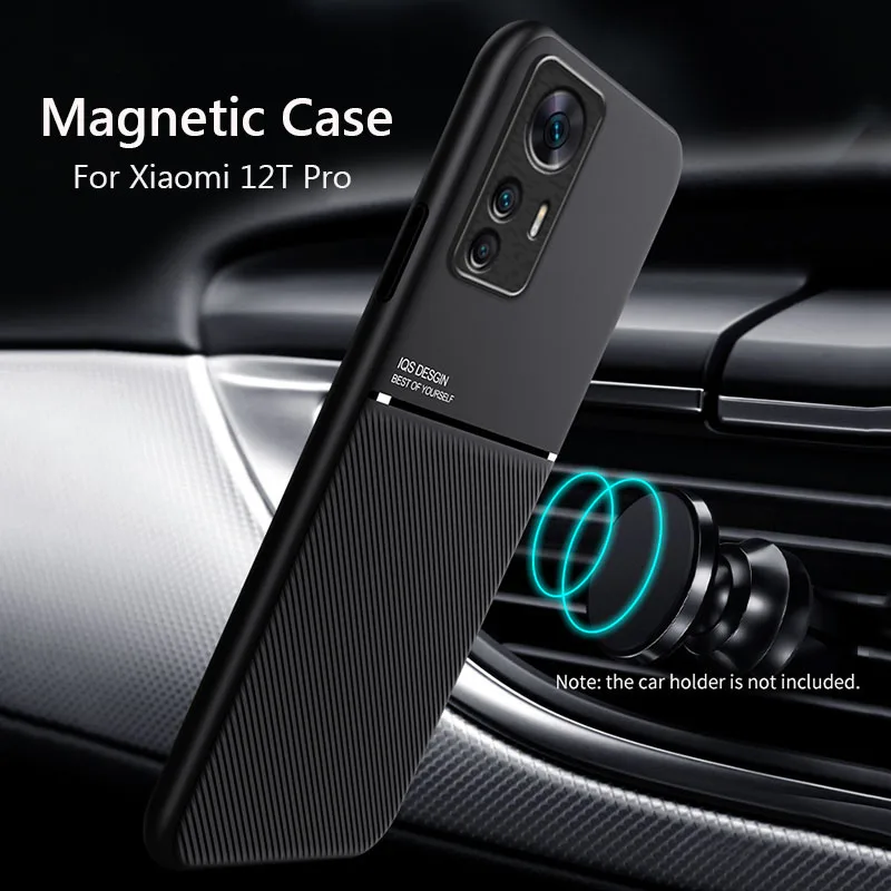 

For Xiaomi 12T Pro Case Car Magnetic Leather Cover Soft Frame Funda On For Xiaomi 12T Pro Xiaomi12T Pro Phone Cases Capa