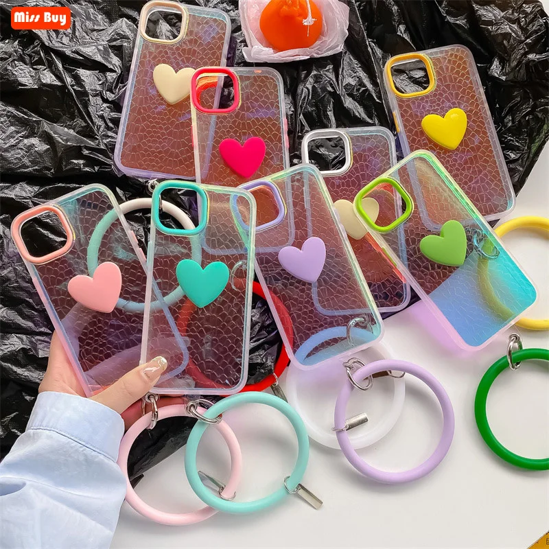 

Fashion Crocodile Pattern Love Hearts Wristband Phone Cases for iPhone 11 12 13 Pro max 13 Mini XR XS Max 7 8 Plus SE 2020 Cover