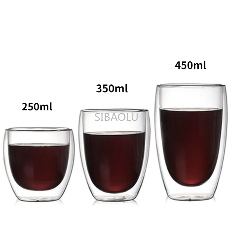 Стеклянная чашка Koffie чашки для воды прозрачная Drinken 80/150/250/350/450 мл Двухслойное