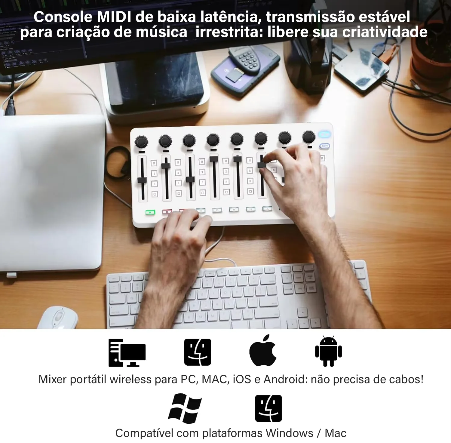 M-VAVE SMC-микшер Беспроводной MIDI-контроллер Микшерная консоль BT-соединение